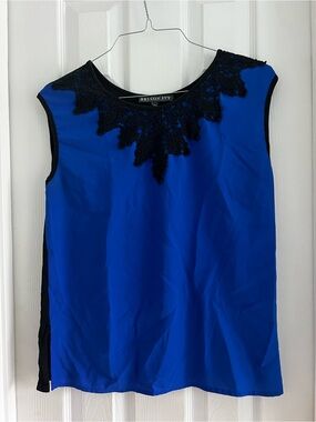 Brixon Ivy Royal Blue Lace-Trim Sleeveless Top